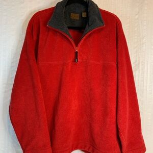 St. John’s Bay Red Fleece Pullover with Gray Collar